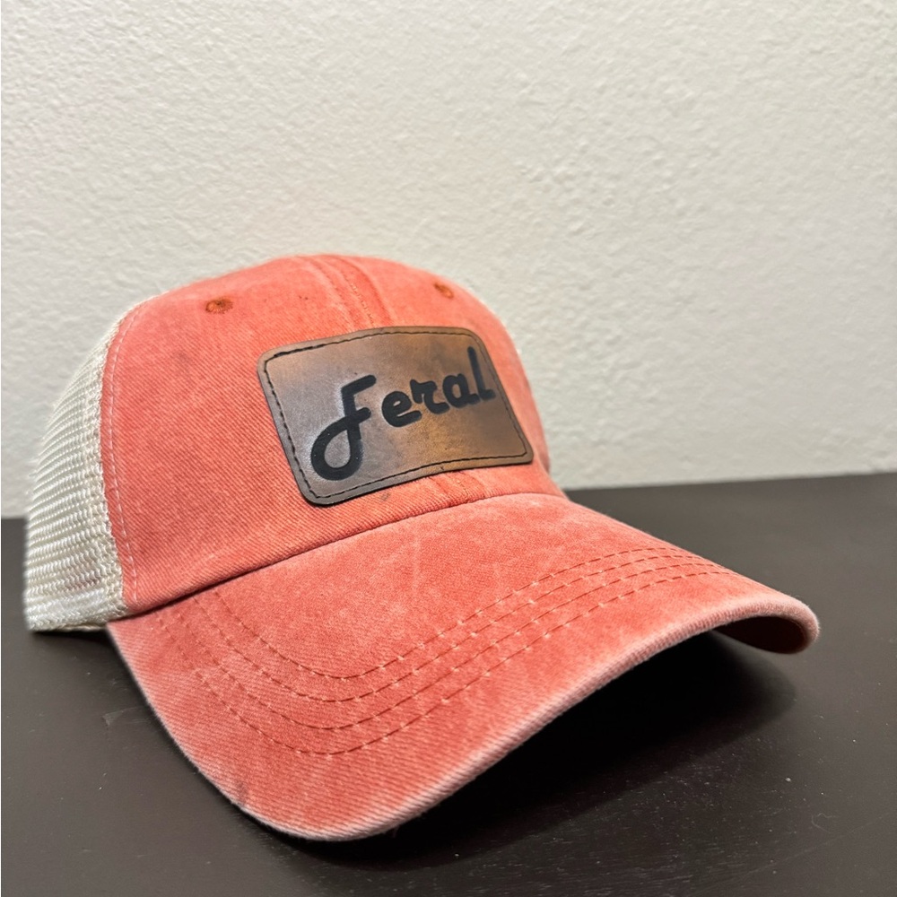 Coral and Cream Men's Cap